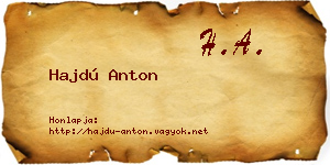Hajdú Anton névjegykártya